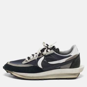 Nike x Sacai Multicolor Leather and Mesh Vaporwaffle Lace Up Sneakers Size 46