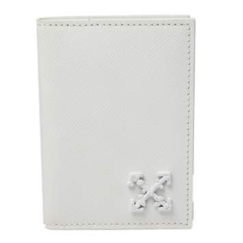Pre Owned Off-White White Leather Arrow Card Holder