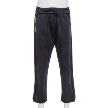 Pre Owned Off-White Black Knit Diagonal Brushed Stripe Detail Track Pants XL