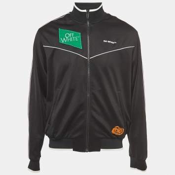 Pre Owned Off-White Black Multilogo Jersey Slim Track Jacket L