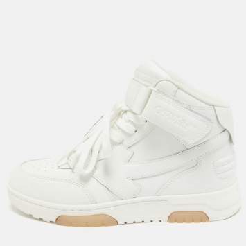 Pre Owned Off-White White Leather Out Of Office High Top Sneakers Size 41