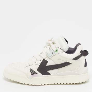 Pre Owned Off-White Midtop Sponge Size 42 White Leather Lace Up Sneakers