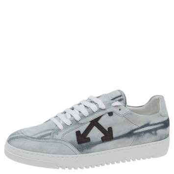 Pre Owned Off-White Grey Suede Low Top Sneakers Size 42