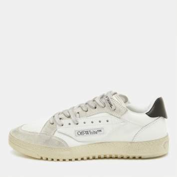 Pre Owned Off-White Tricolor Suede and Canvas 5.0 Low Top Sneakers Size 43