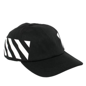 Pre Owned Off-White Black Fabric Diag Baseball Cap