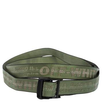 Pre Owned Off-White Green/Black Nylon Industrial Belt 110CM