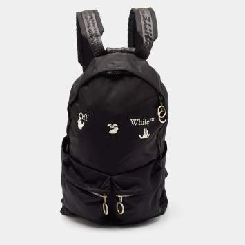 Pre Owned Off-White Black Nylon Logo Backpack