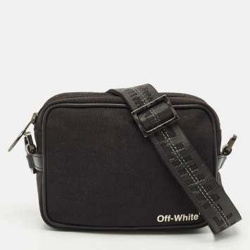 Pre Owned Off-White Black Canvas Industrial Camera Crossbody Bag