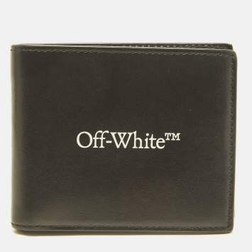 Pre Owned Off-White Bookish Black Leather Bifold Wallet