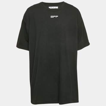 Pre Owned Off-White Black Pivot Fish Print Cotton Short Sleeve T-Shirt XXL