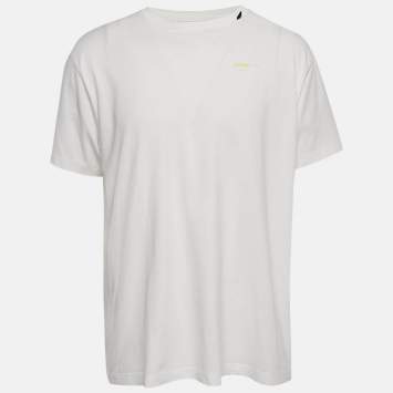 Off-White White Cotton Arachno Arrow Printed Crewneck