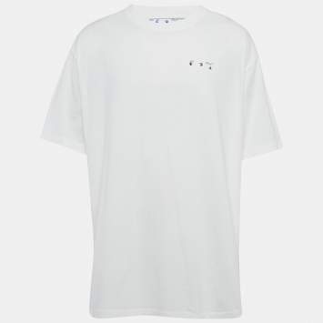 Pre Owned Off-White White Back Print Jersey Oversized T-Shirt L