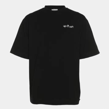 مملوكة مسبقًا Off-White Black Logo Print Jersey T-Shirt S