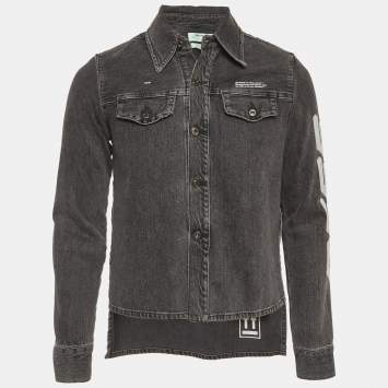 Pre Owned جاكيت أوف وايت دينم رمادي مقاس صغير جدا جدا جدا