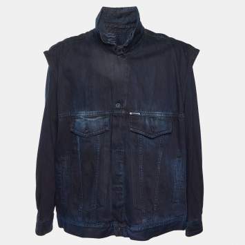 Pre Owned Off-White Black Gradient Arrows Denim Button Up Jacket L