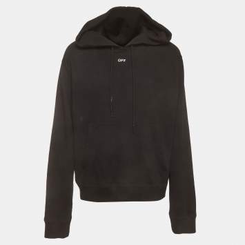 مملوكة مسبقًا Off-White Black Logo Print Stencil Arrow Cotton Hoodie XL