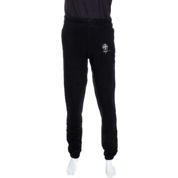 Pre Owned Off-White Black Impressionism Print Cotton Jogger Pants M