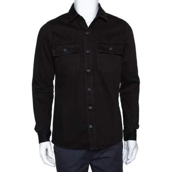 Pre Owned Off White Black Denim Impressionism Over Shirt XS