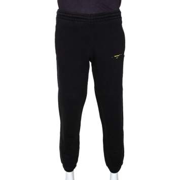 Pre Owned Off White Black Knit Diagonals Track Pants L