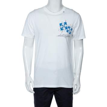 Pre Owned Off White Cotton Fence Oversized Crew Neck T-Shirt M