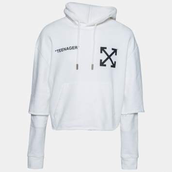Pre Owned Off-White White Cotton Bart Simpson Teenager Hoodie M