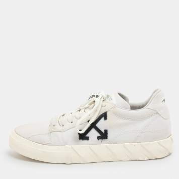 Off-White White Canvas Vulcanized Low Top Sneakers Size 41
