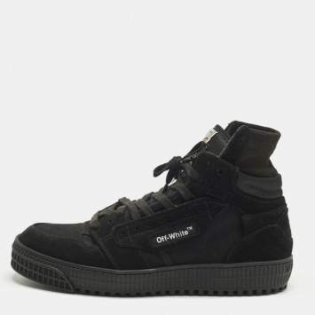 مملو كة مسبقًا Off-White 3.0 Off Court Size 40 Black Canvas and Suede High Top Sneakers