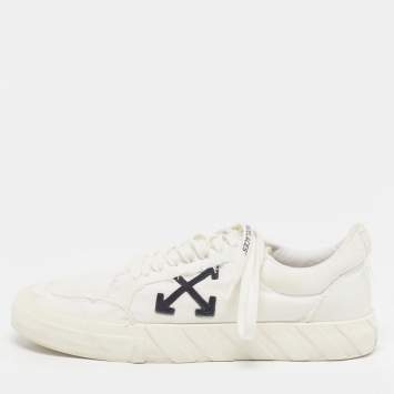 Pre Owned Off-White Vulcanised Size 42 White Canvas Low Top Sneakers
