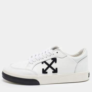 مملوكة مسبقًا Off-White Vulcanized Size 42 White Leather Low Top Sneakers