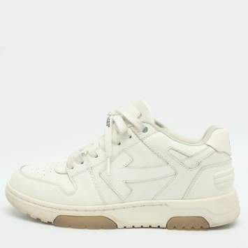 Pre Owned Off-White Out of Office Size 39 White Leather Low Top Sneakers