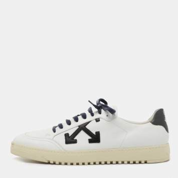 Pre Owned Off-White White Leather 2.0 Low Top Sneakers Size 45
