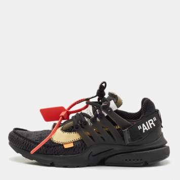 Off-White x Nike Black Mesh and Fabric Air Presto Sneakers Size 42.5