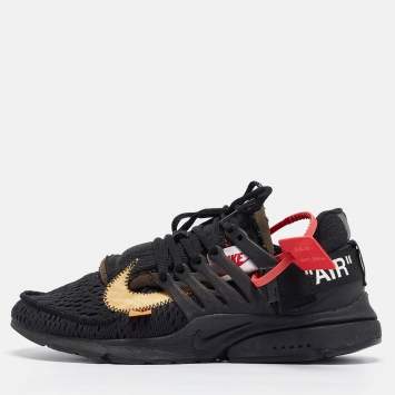 Pre Owned Off-White x Nike Black Mesh and Fabric Air Presto Sneakers Size 41