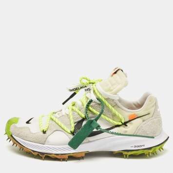Pre Owned Off-White x Nike Multicolor Neoprene Suede Kiger 5 Cloth Lace Up Sneakers 42.5