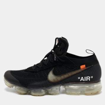 Pre Owned Off-White x Nike Black Fabric and Suede Air Max 90 Sneakers Size 44