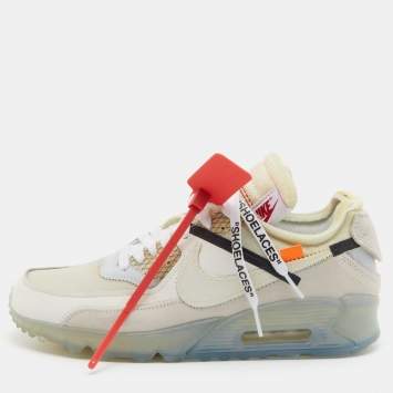 Pre Owned Off-White x Nike Off White Suede and Leather The 10 Air Max 90 Sneakers Size 40