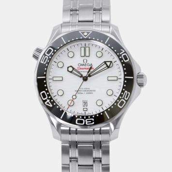 Pre Owned Omega White Stainless Steel Seamaster 210.30.42.20.04.001 Automatic Men's Wristwatch 42 mm