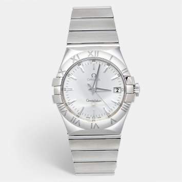 Pre Owned Omega Constellation 123.10.35.60.02.001 Silver Dial Stainless Steel Men's Wristwatch 35 mm