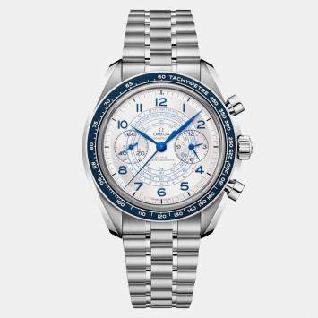 Pre Owned Omega Speedmaster 329.30.43.51.02.001 White Stainless Steel Automatic Men Wristwatch 43mm