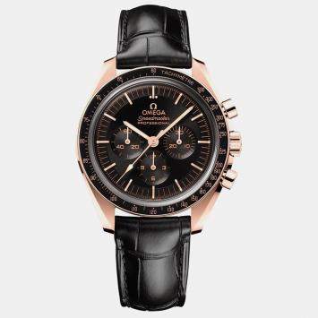 Pre Owned Omega Speedmaster Professional Moonwatch 310.63.42.50.01.001 Black Rose Gold Manual winding Men Wristwatch 42mm