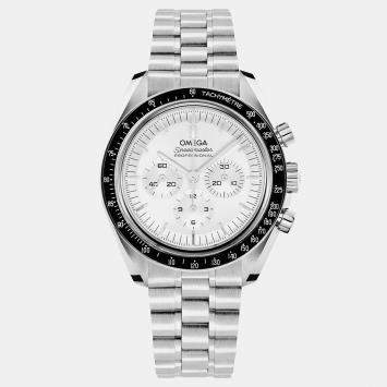 Pre Owned Omega Speedmaster Professional Moonwatch 310.60.42.50.02.001 White Stainless Steel Manual winding Men Wristwatch 42mm