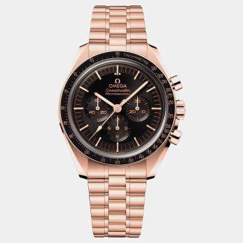 Pre Owned Omega Speedmaster Professional Moonwatch 310.60.42.50.01.001 Black Rose Gold Manual Winding Men Wristwatch 42mm