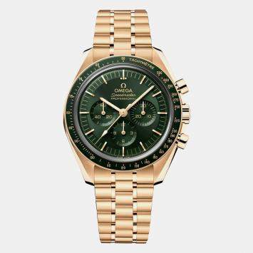 Pre Owned Omega Speedmaster Moonwatch 310.60.42.50.01.001 Green 18K Moonshine™ Gold Manual winding Men Wristwatch 42 mm