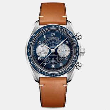 Pre Owned Omega Speedmaster 329.32.43.51.03.001 Blue Stainless Steel Manual winding Men Wristwatch 43mm