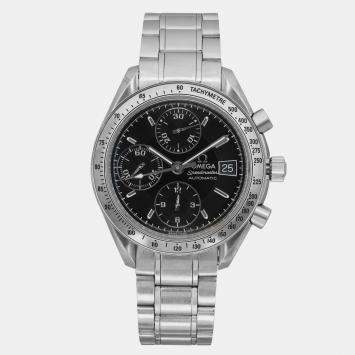 Pre Owned Omega Black Stainless Steel Speedmaster 3513.50 Automatic Men's Wristwatch 39 mm