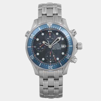 Pre Owned Omega Blue Stainless Steel Seamaster Diver 2599.80 Automatic Men's Wristwatch 42 mm
