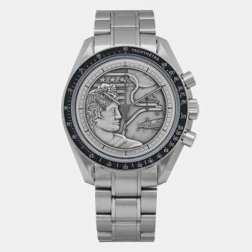 Pre Owned Omega Silver Stainless Steel Speedmaster Apollo XVII 311.30.42.30.99.002 Manual Winding Men's Wristwatch 42 mm