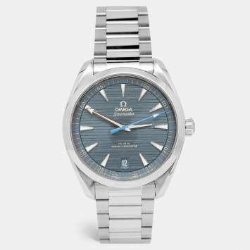 Pre Owned Omega Blue Stainless Steel Aqua Terra 220.10.41.21.03.002 Men's Wristwatch 41 mm