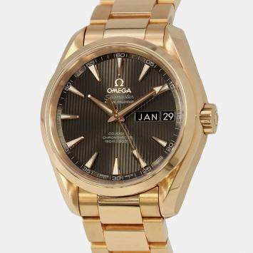 Pre Owned Omega Grey 18k Rose Gold Seamaster Aqua Terra 231.50.43.22.06.003 Automatic Men's Wristwatch 38.5 mm