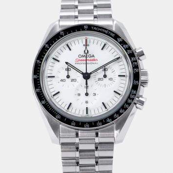Omega White Stainless Steel Speedmaster Professional Moonwatch 310.30.42.50.04.001 Manual Winding Men's Wristwatch 42mm